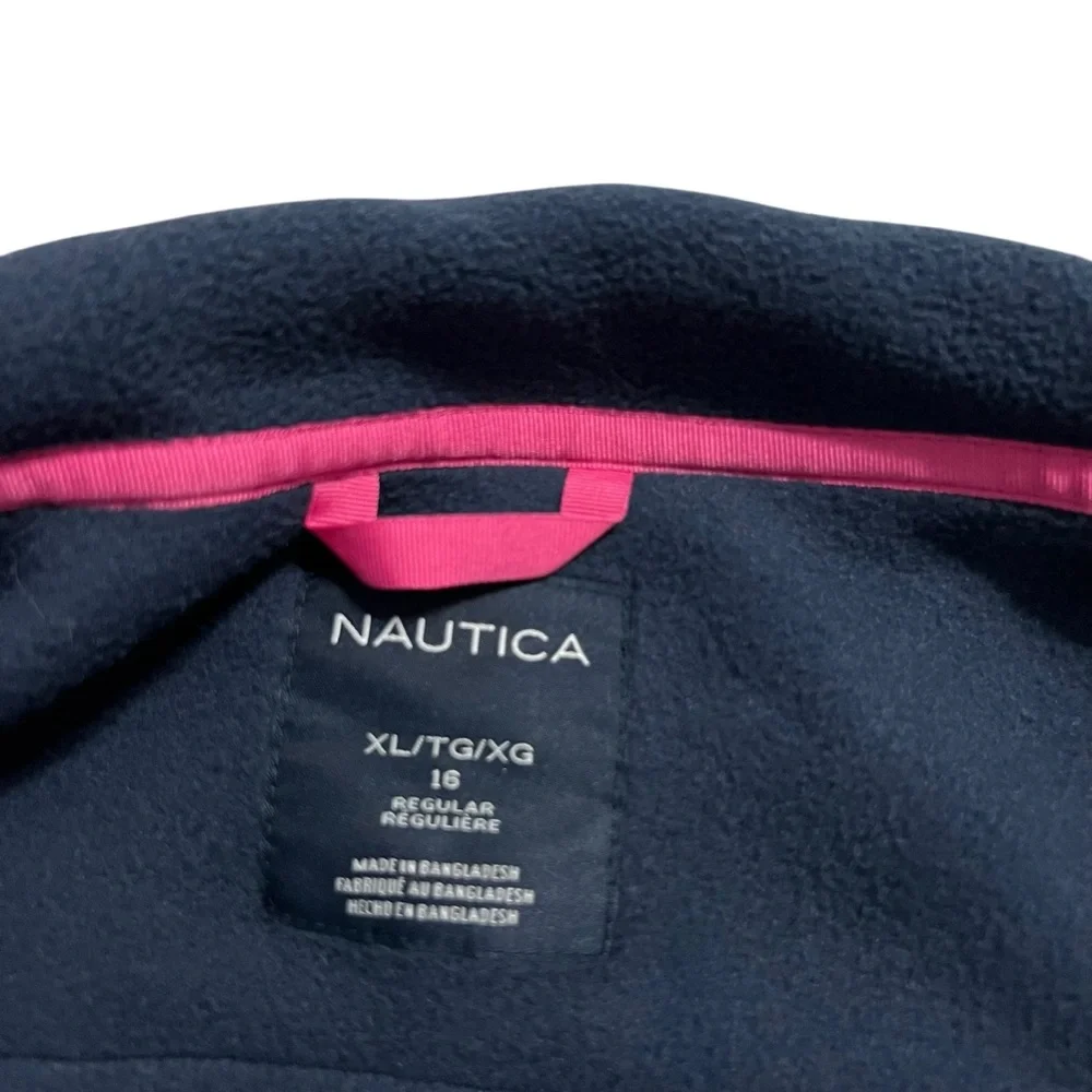 Nautica Girls XL (16) Navy Blue Polar Fleece Jacket